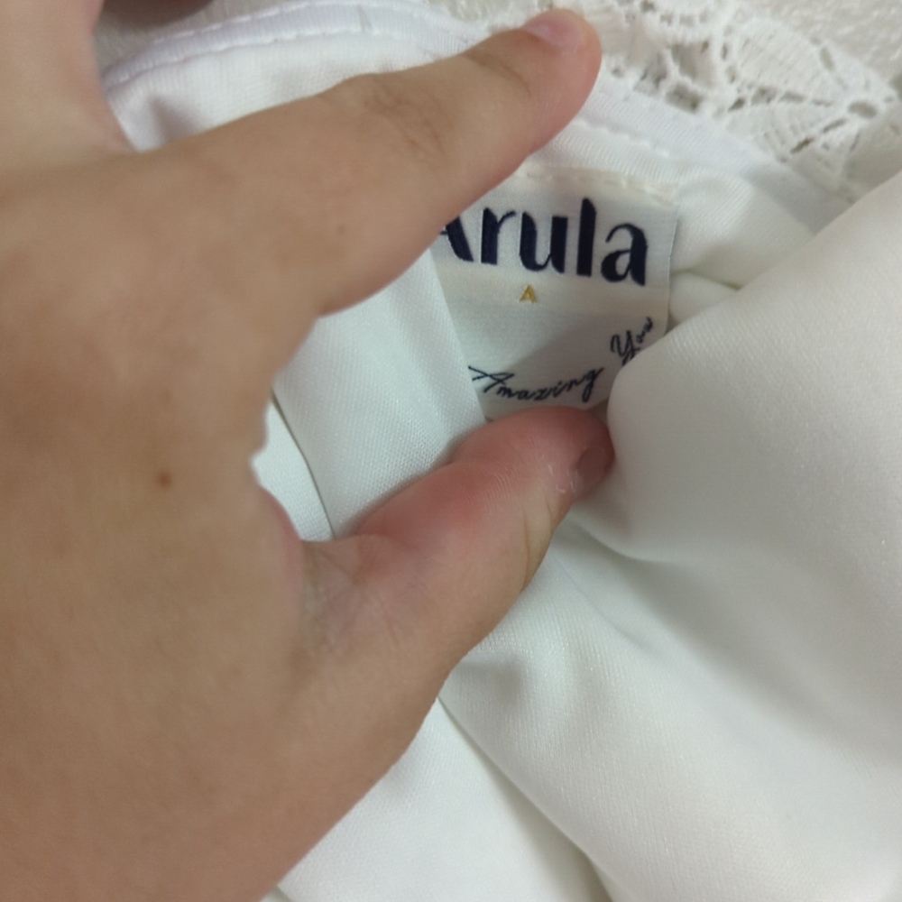 NWT Arula- White one shoulder lace dress